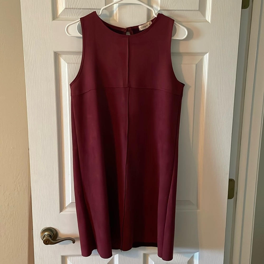 Ginger G Burgandy Suede Dress